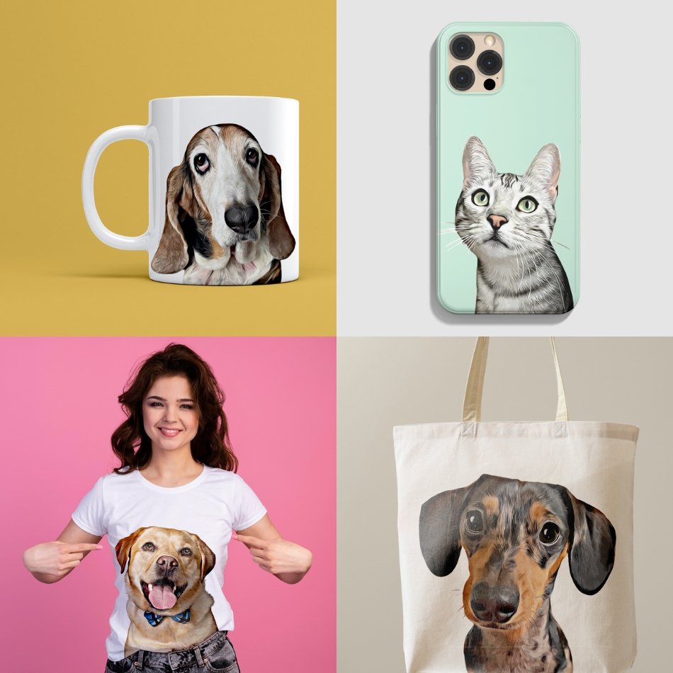 Create Gifts with Custom Pet Portraits - PetPortrait UK